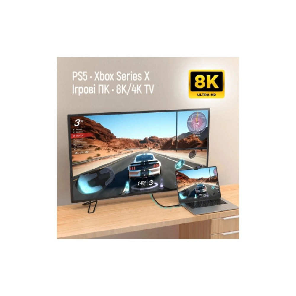Кабель мультимедійний HDMI M to HDMI M 2.0m V2.1 8K black ColorWay (CW-CBHD088-BK)