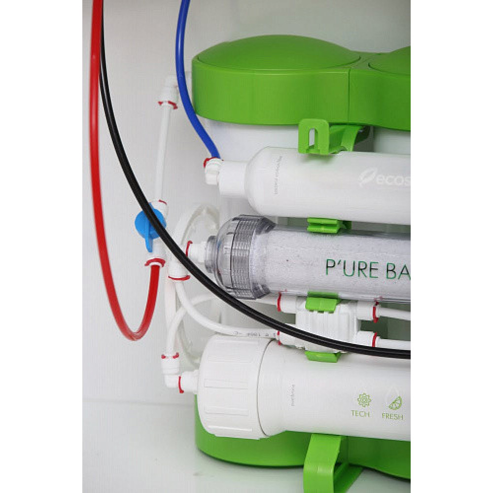 Фільтр зворотного осмосу Ecosoft P'URE Balance, мембрана 75gpd DuPont, картридж Balance збагачує воду кальцієм і магнієм, дренаж 1:1