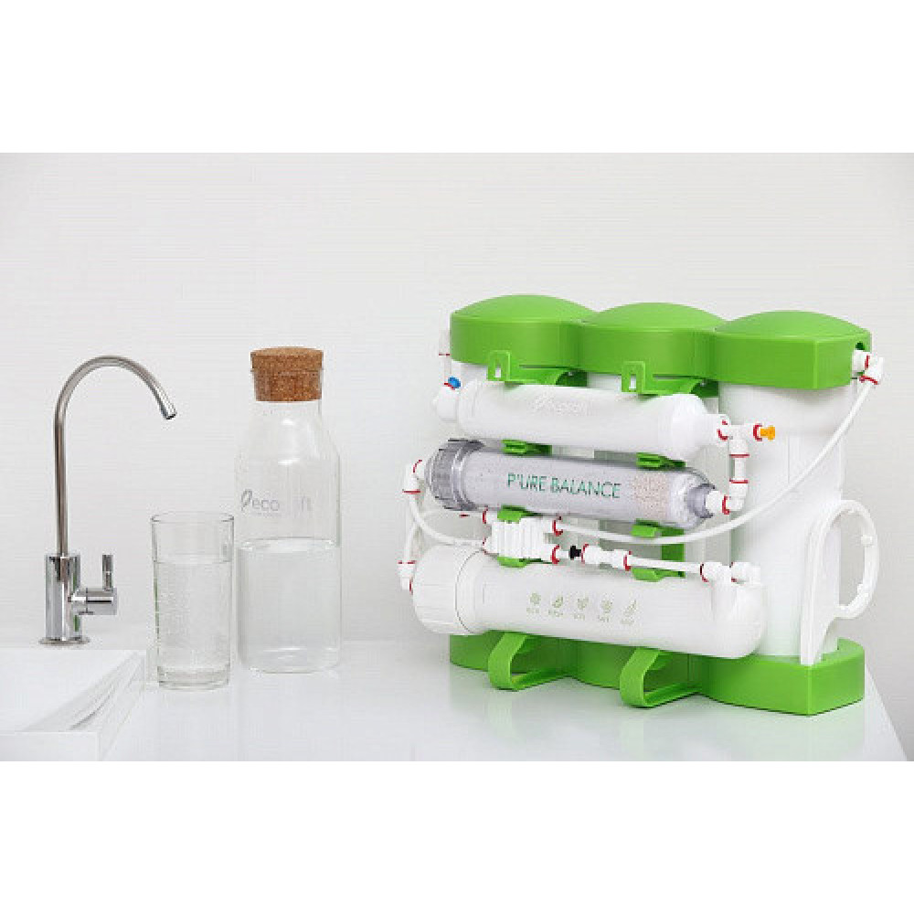 Фільтр зворотного осмосу Ecosoft P'URE Balance, мембрана 75gpd DuPont, картридж Balance збагачує воду кальцієм і магнієм, дренаж 1:1