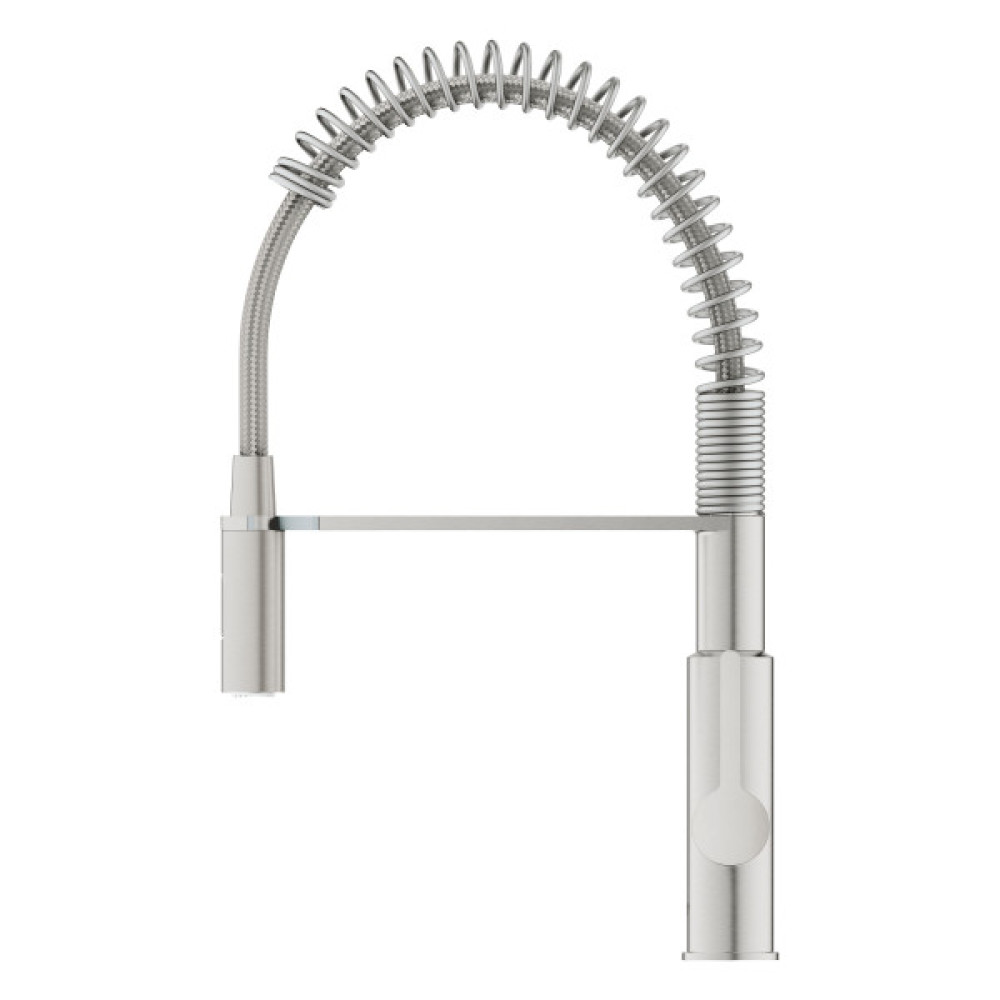 Змішувач для кухні Grohe Via Cosmo, довж.виливу - 236мм, поворотний/гнучкий, 1важіль, супер сталь