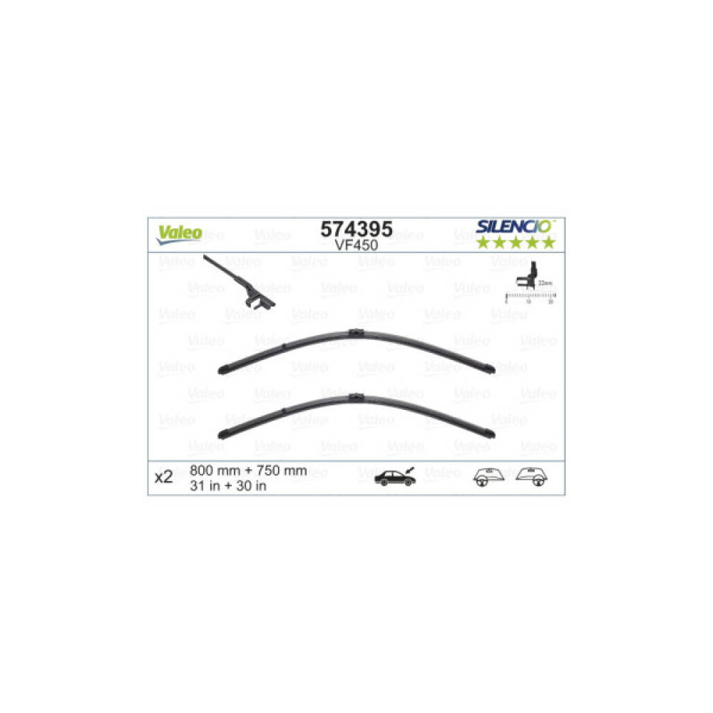 Щітка склоочисника Valeo 574395 Щітка склоочисника Valeo 574395