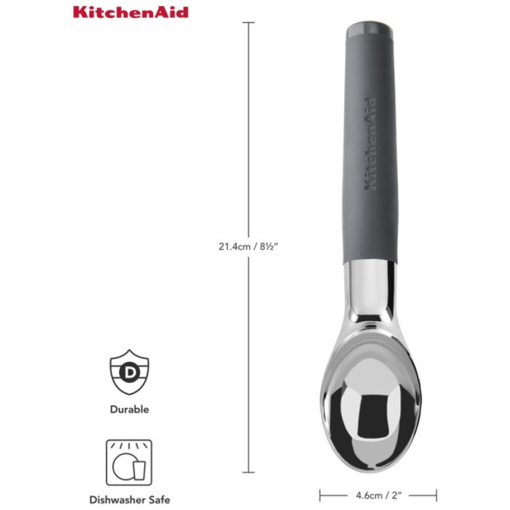 Ложка для морозива KitchenAid Coreline, 21,6 см, сіра (KAS117OHCGG)
