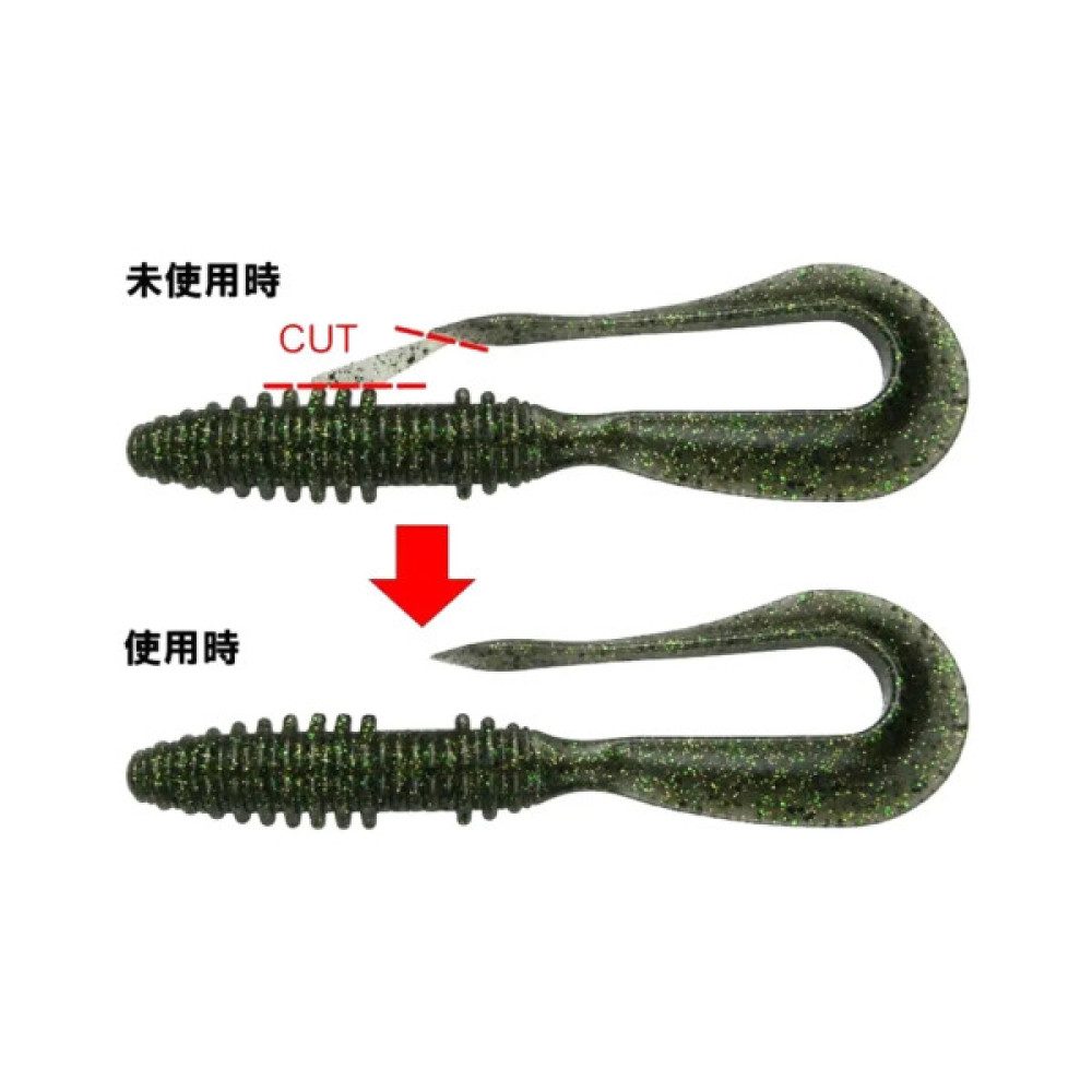 Силікон рибальський Keitech Mad Wag Mini 3.5'' (10 шт/уп) 302 Plum Green FLK (1551.07.56)