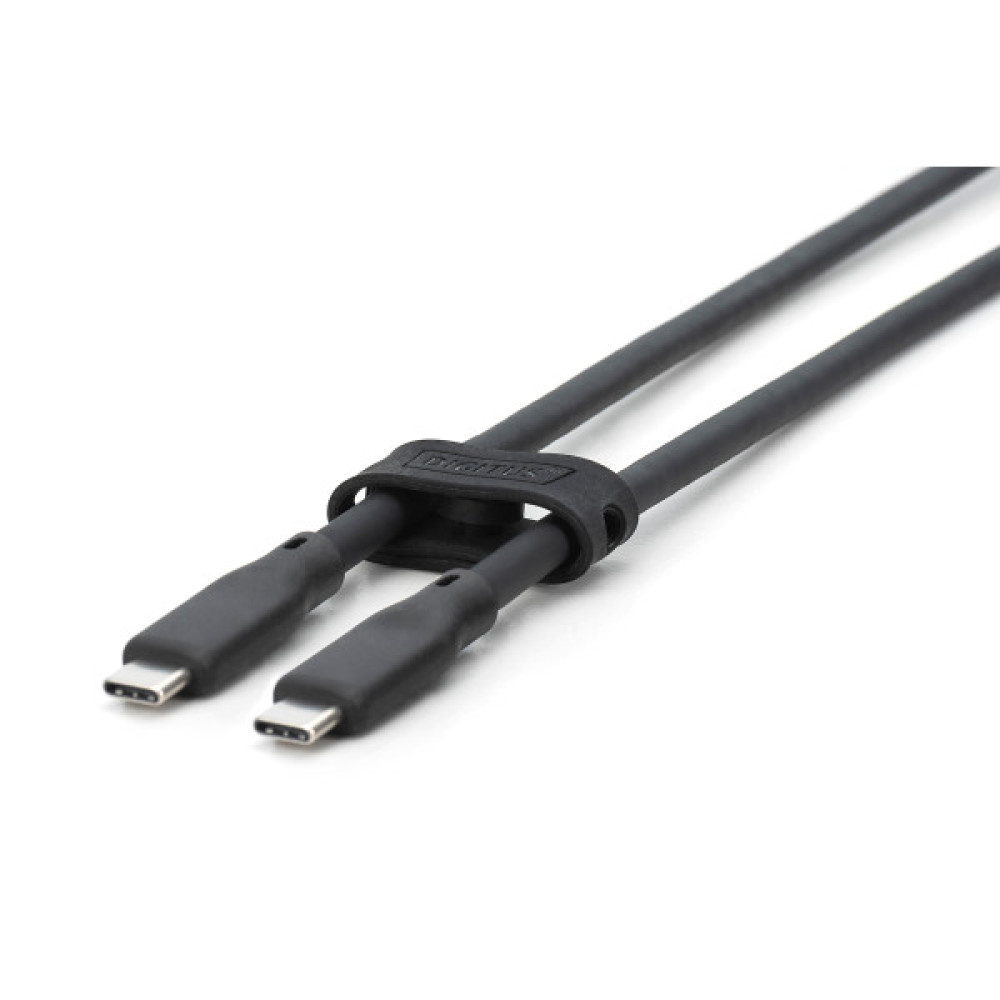Кабель DIGITUS USB-C заряджання/синхронізації, USB 3.2 Gen 2, 10G, 100W, 4K, силіконовий, 1м, чорний