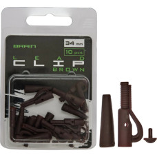 Безпечна кліпса Brain Lead Clip With Stopper 34mm Brown (10 шт/уп) SGXA-90472 (1858.24.98)
