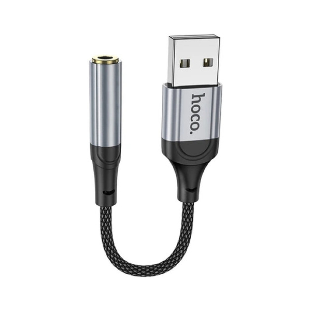 Кабель мультимедійний USB AM to 3.5mm F LS36 black HOCO (6942007608879)