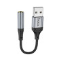 Кабель мультимедійний USB AM to 3.5mm F LS36 black HOCO (6942007608879)