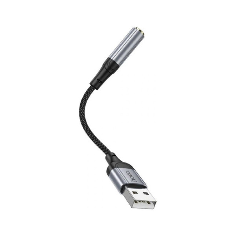 Кабель мультимедійний USB AM to 3.5mm F LS36 black HOCO (6942007608879)