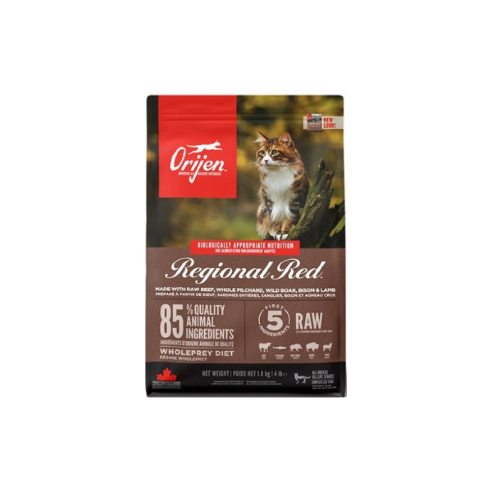 Сухий корм для кішок Orijen Regional Red зі смаком м'яса та риби 1.8 кг (0064992282189)