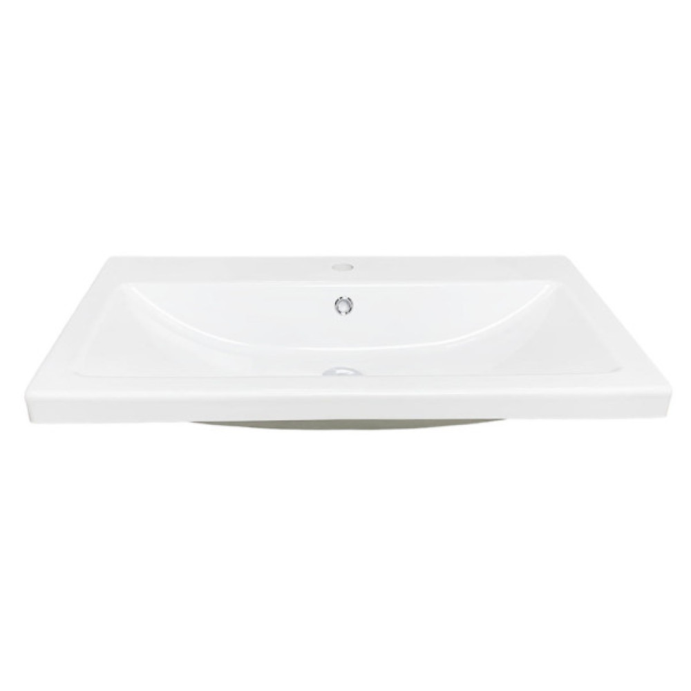 Раковина, умивальник Adamant CERS, штучний камінь, прямокут., з отвором для змішувача, з отвором для переливу, 795x450x158мм, накладний, білий