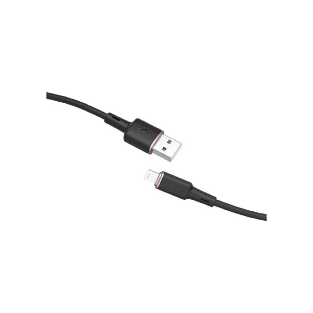 Дата кабель USB 2.0 AM to Lightning 1.2m 2.4A silicone C2-02 black Acefast (AFC2-02B)