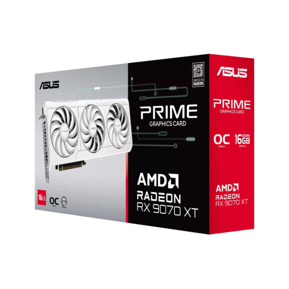 Вiдеокарта ASUS Radeon RX 9070 XT 16GB GDDR6 OC PRIME-RX9070XT-O16G-WHITE білий