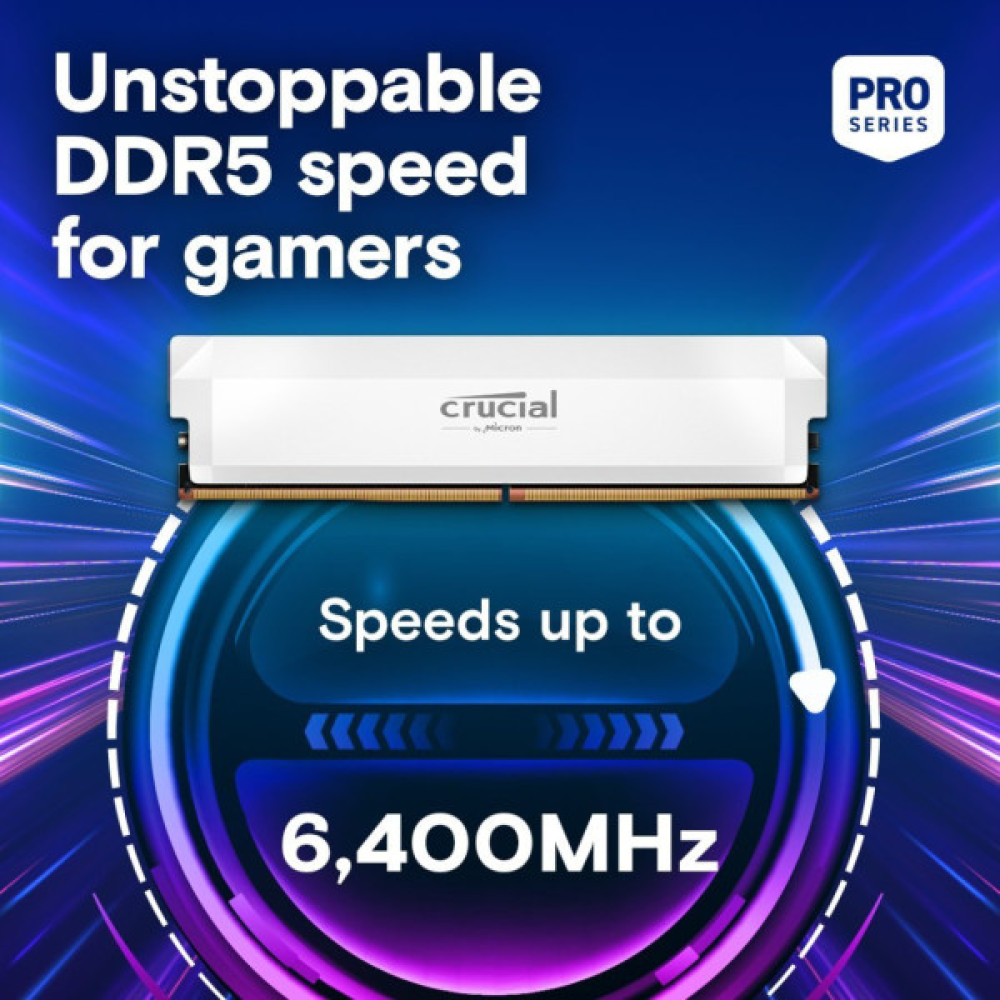 Модуль пам'яті для комп'ютера DDR5 16GB 6000 MHz Pro Overclocking White Micron (CP16G60C36U5W)