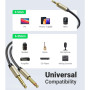 Кабель мультимедійний 3.5mm M to 2x6.35mm M 1.0m gray Ugreen (UGR-10613)