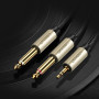 Кабель мультимедійний 3.5mm M to 2x6.35mm M 1.0m gray Ugreen (UGR-10613)