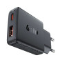 Зарядний пристрій Acefast 2xUSB 30W (USB-C+USB-A) Gan A69 ultra-thin Fast Charger Black (6974316282709)