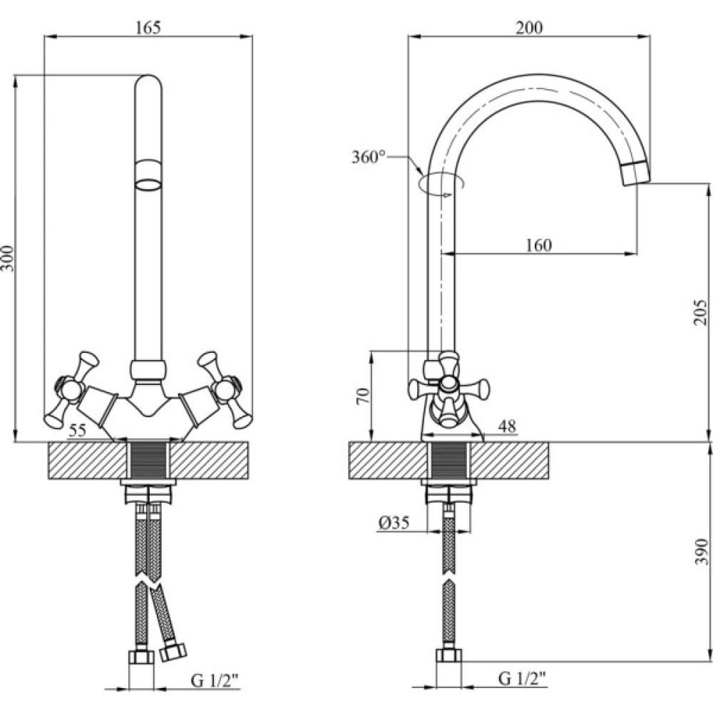 Змішувач Kroner Rhein-C034 (CV018616)