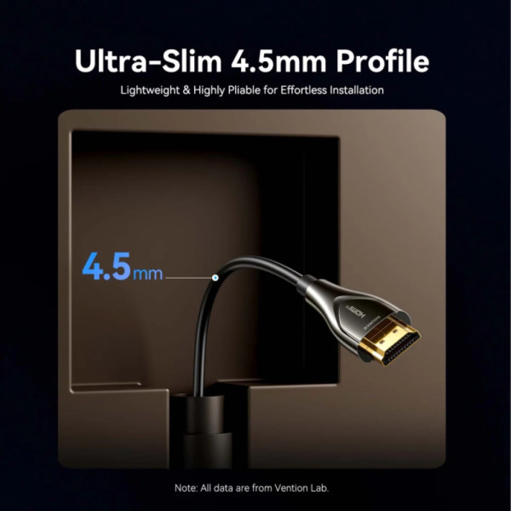Кабель мультимедійний HDMI M to HDMI M 25.0m 4K60Hz fiber optic black Vention (ALSBS)
