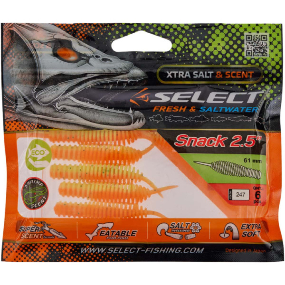 Силікон рибальський Select Snack 2.5" 247 (6 шт/уп) (1870.72.92) Силікон рибальський Select Snack 2.5" 247 (6 шт/уп) (1870.72.92)