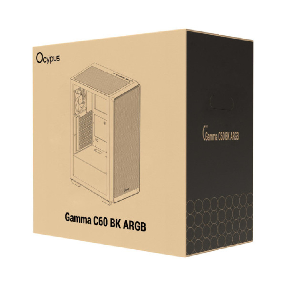 Корпус для ПК OCYPUS GAMMA C60 BK ARGB (GAMMA-C60-BKG400XX-GL)