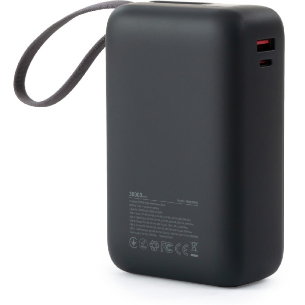 Батарея універсальна Vinga 30000 mAh 65W Display Cable (VPBB3065C)