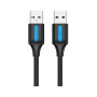 Дата кабель USB 2.0 AM/AM 1.0m black Vention (COJBF)