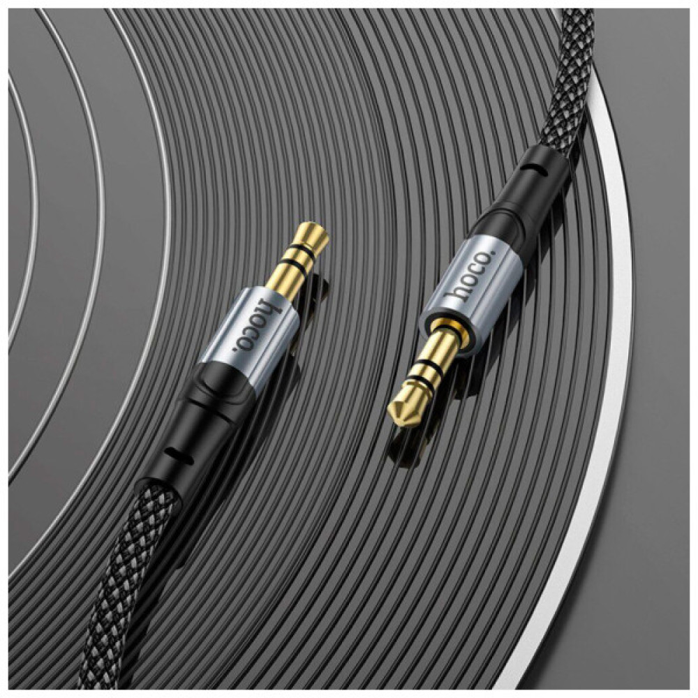 Кабель мультимедійний 3.5mm M to 3.5mm M 1.0m Black HOCO (6942007608800)