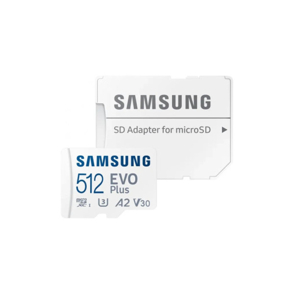 Карта пам'яті Samsung 512 GB microSDXC Class 10 UHS-I U3 V30 A2 EVO Plus+SD Adapte (MB-MC512SA/EU)