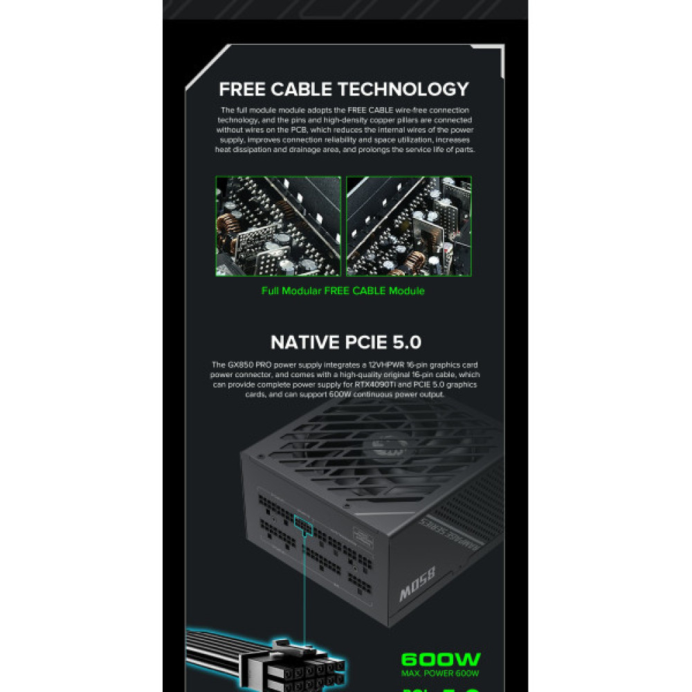 GAMEMAX GX-850 PRO BK (ATX3.0 PCIe5.0)