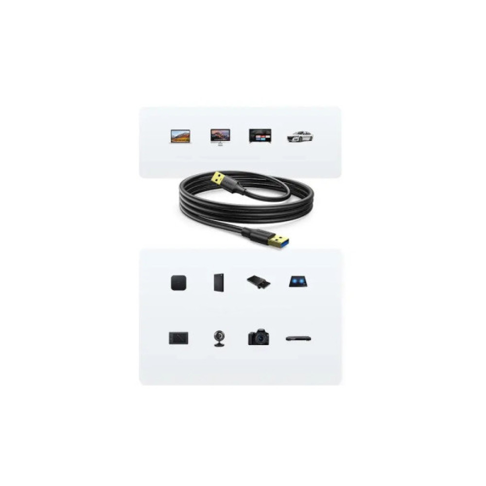Дата кабель USB 3.0 AM/AM 3.0m US128 black Ugreen (90576)