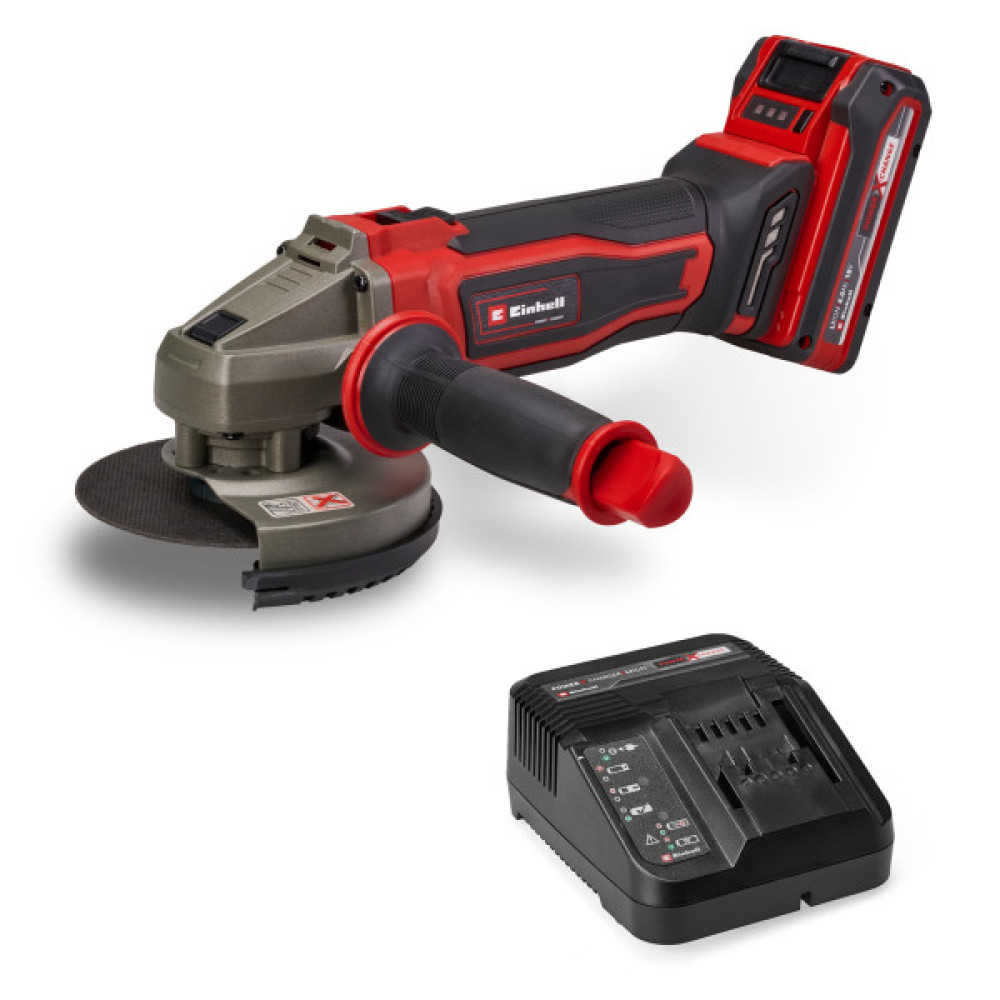 Шліфмашина кутова акумуляторна Einhell TE-AG 18/125-2 Li 1x4.0 Ah PXC 18В Акб 1х4А·год 125мм 8500об/хв 2.32кг