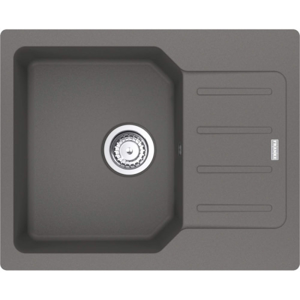 Мийка кухонна Franke City, фраграніт, прямокутник, з крилом, 620х500х190мм, чаша - 1, врізна, оборотна, UCG 611-62, сірий камінь