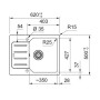 Мийка кухонна Franke City, фраграніт, прямокутник, з крилом, 620х500х190мм, чаша - 1, врізна, оборотна, UCG 611-62, сірий камінь