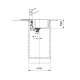 Мийка кухонна Franke City, фраграніт, прямокутник, з крилом, 620х500х190мм, чаша - 1, врізна, оборотна, UCG 611-62, сірий камінь