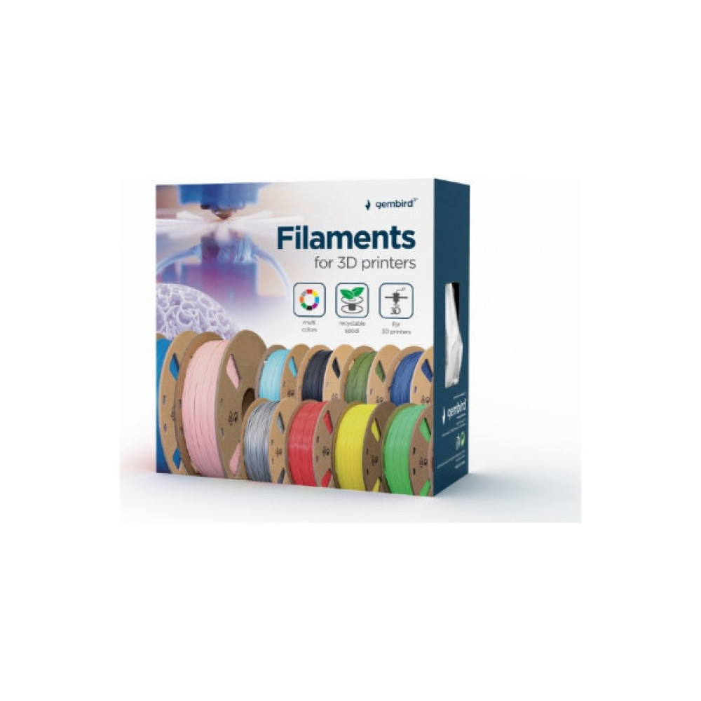 Пластик для 3D-принтера Gembird PLA+, 1.75 мм, 1 kg, green (3DP-PLA+1.75-02-G)