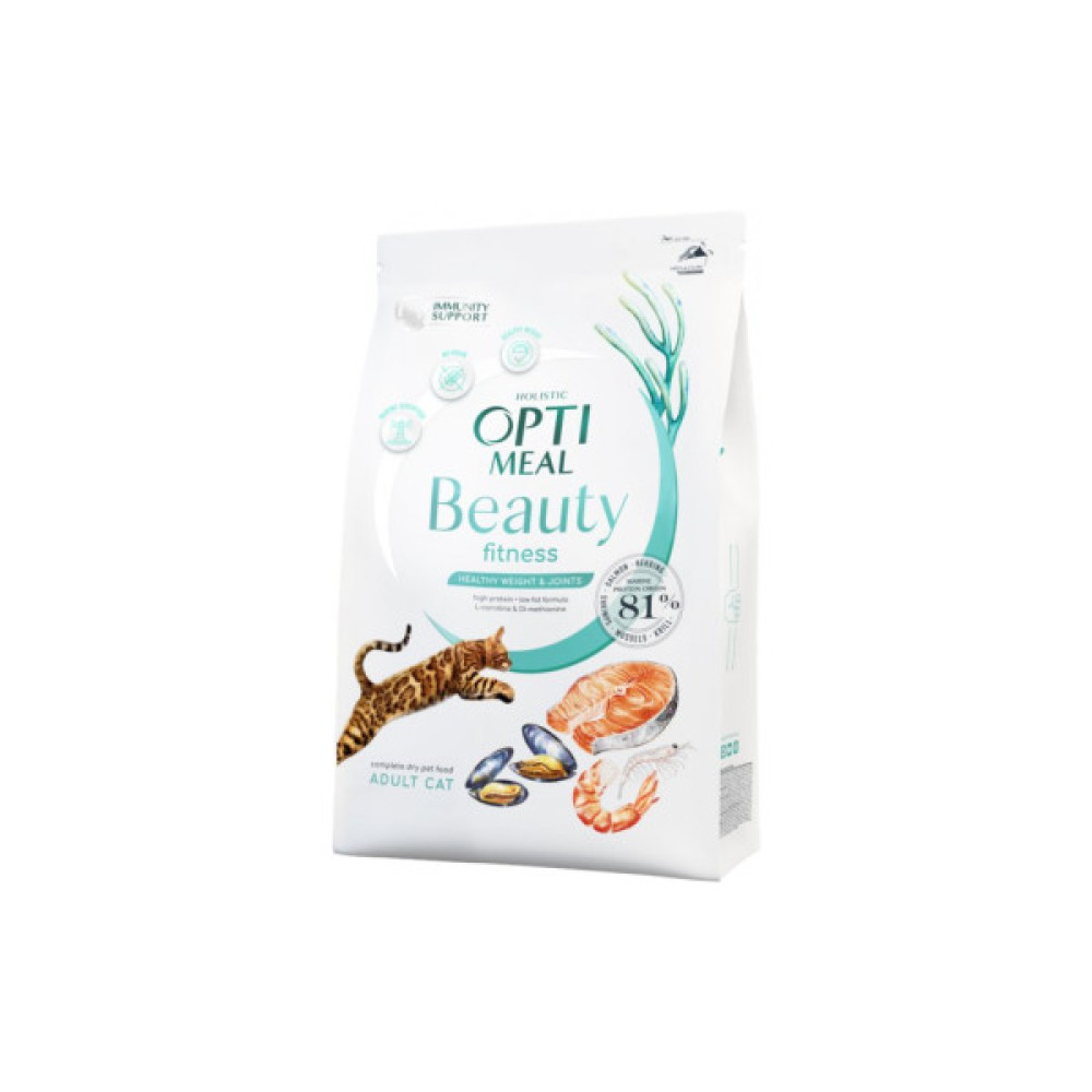 Сухий корм для кішок Optimeal Beauty Fitness беззерновий на основі морепродуктів 4 кг (4820215366045)