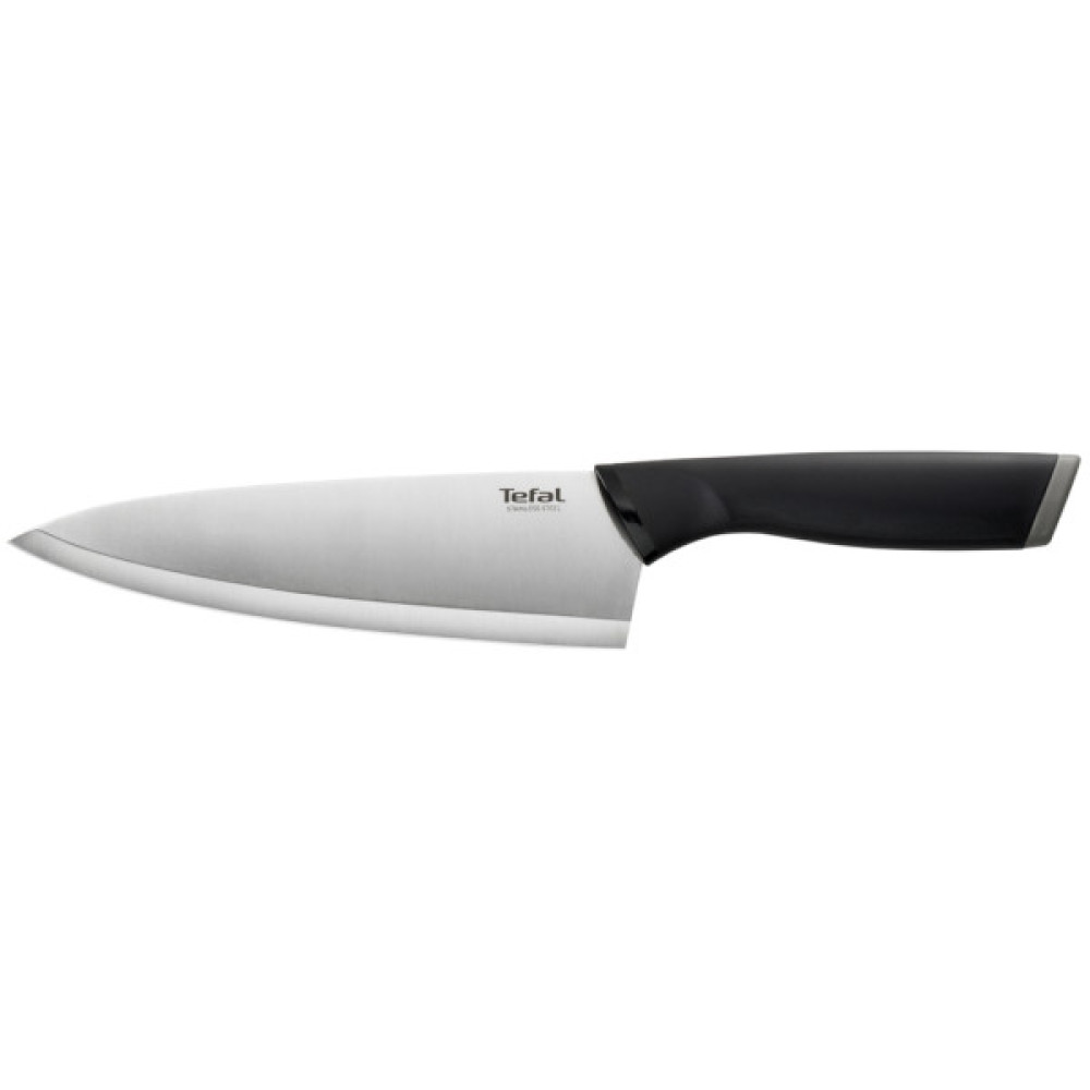 Кухонний ніж Tefal Comfort, 20см, з чохлом, нержавіюча сталь, пластик, чорний (K2213244)