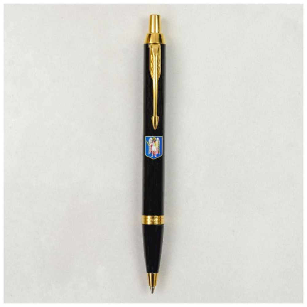 Ручка кулькова Parker IM 17 CITY Black GT BP Герб Києва + блокнот Parker + подар.упак. GIFT24 (22032b24_C0010u)
