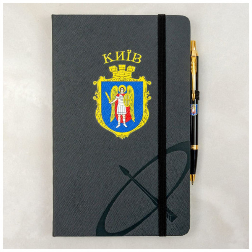 Ручка кулькова Parker IM 17 CITY Black GT BP Герб Києва + блокнот Parker + подар.упак. GIFT24 (22032b24_C0010u)