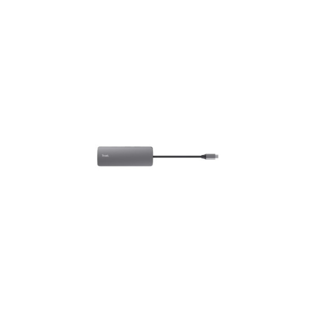 Концентратор Trust USB-C 8-in1 1xUSB-А 3.2/USB-A 2.0/2xUSB-С/HDMI/Ehernet/SD/microSD aluminium 0.15m grey (25672_TRUST)