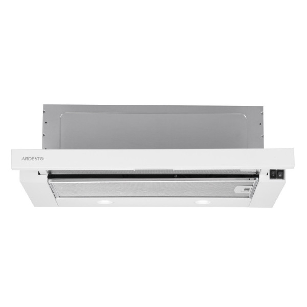 Витяжка Ardesto телескопічна, 60см, 700м3ч, метал, 2х1Вт LED, кнопкове, білий