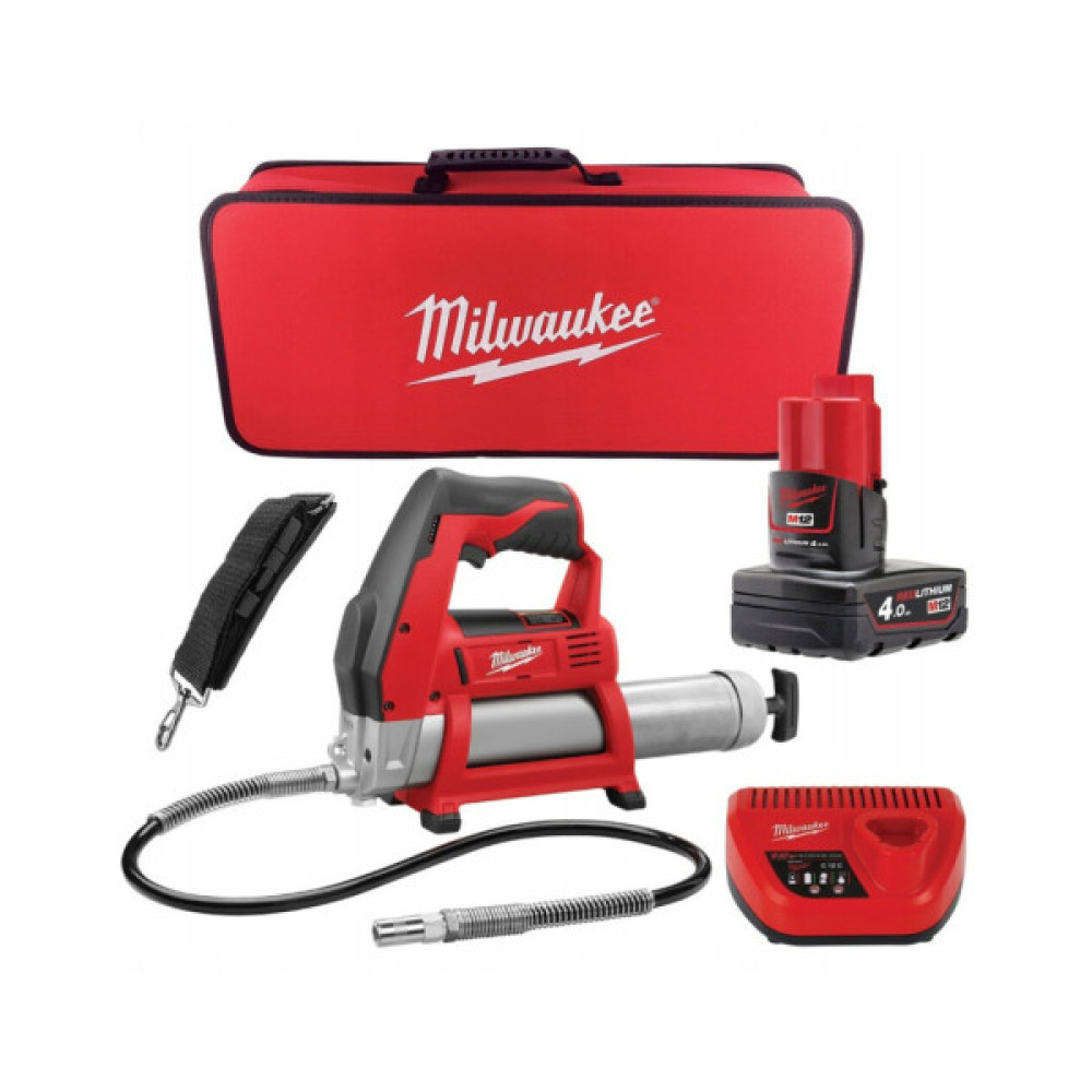 Шприц для мастила Milwaukee M12 GG-401B, Li-Ion 4Ah\ (4933441675) Шприц для мастила Milwaukee M12 GG-401B, Li-Ion 4Ah\ (4933441675)