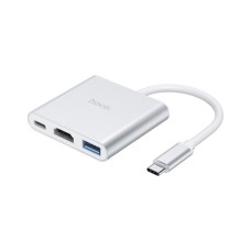 Концентратор HOCO USB-C to USB3.0+HDMI+PD HB14 Silver (6931474725790)