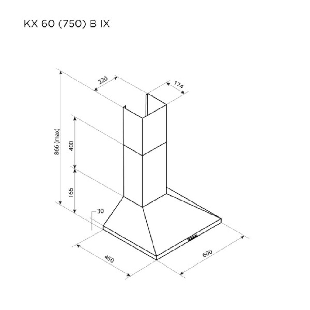 Витяжка кухонна Pyramida KX 60 (750) B WH