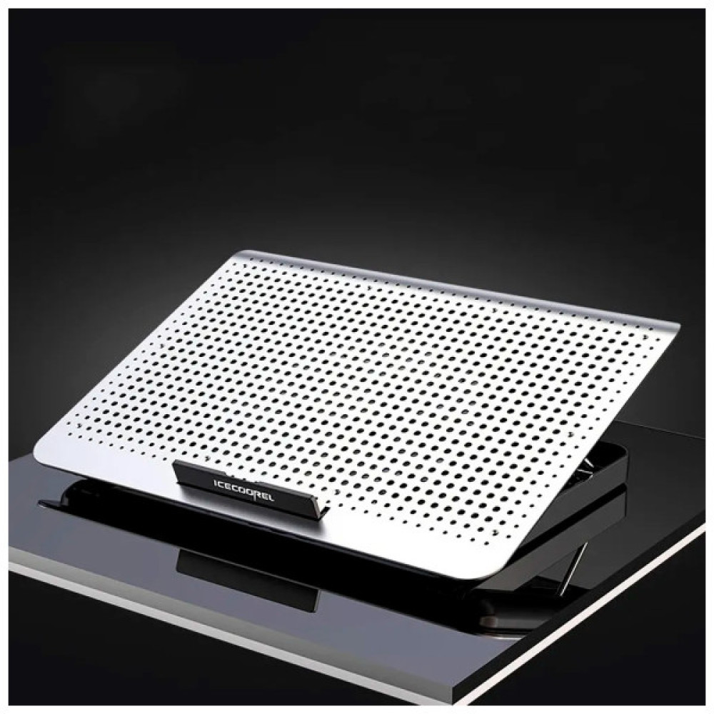 Підставка до ноутбука IceCoorel 10-15.6", 1*180mm 580 RPM, 2*USB, 350x225x26mm, Silver (A18)