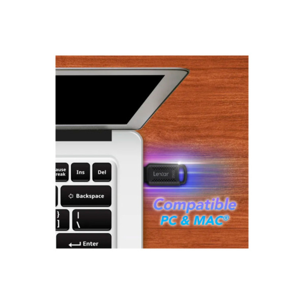 USB флеш накопичувач Lexar 256GB JumpDrive V400 Black USB 3.0 (LJDV400256G-BNBNG)