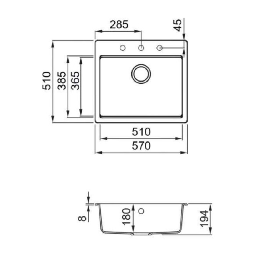 Мийка кухонна Elleci TIME 105 on top cemento 48