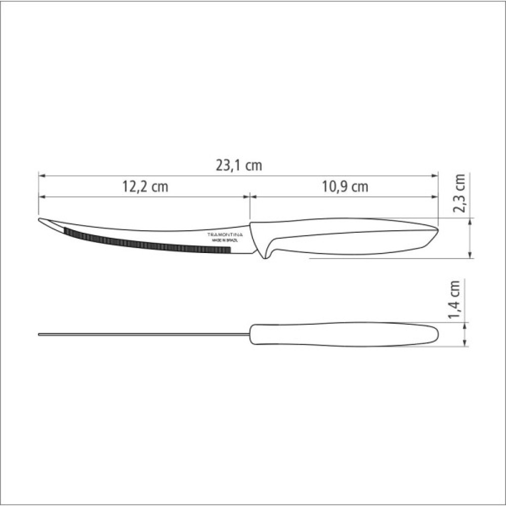 Кухонний ніж Tramontina Plenus Light Grey Tomato 127 мм (23428/135)