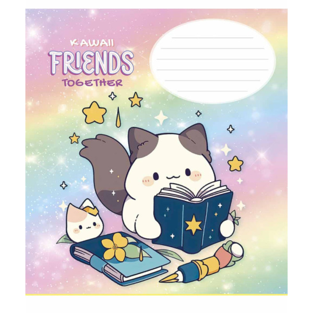 Зошит Школярик Kawaii Friends 12 аркушів клітинка (012-3422K)
