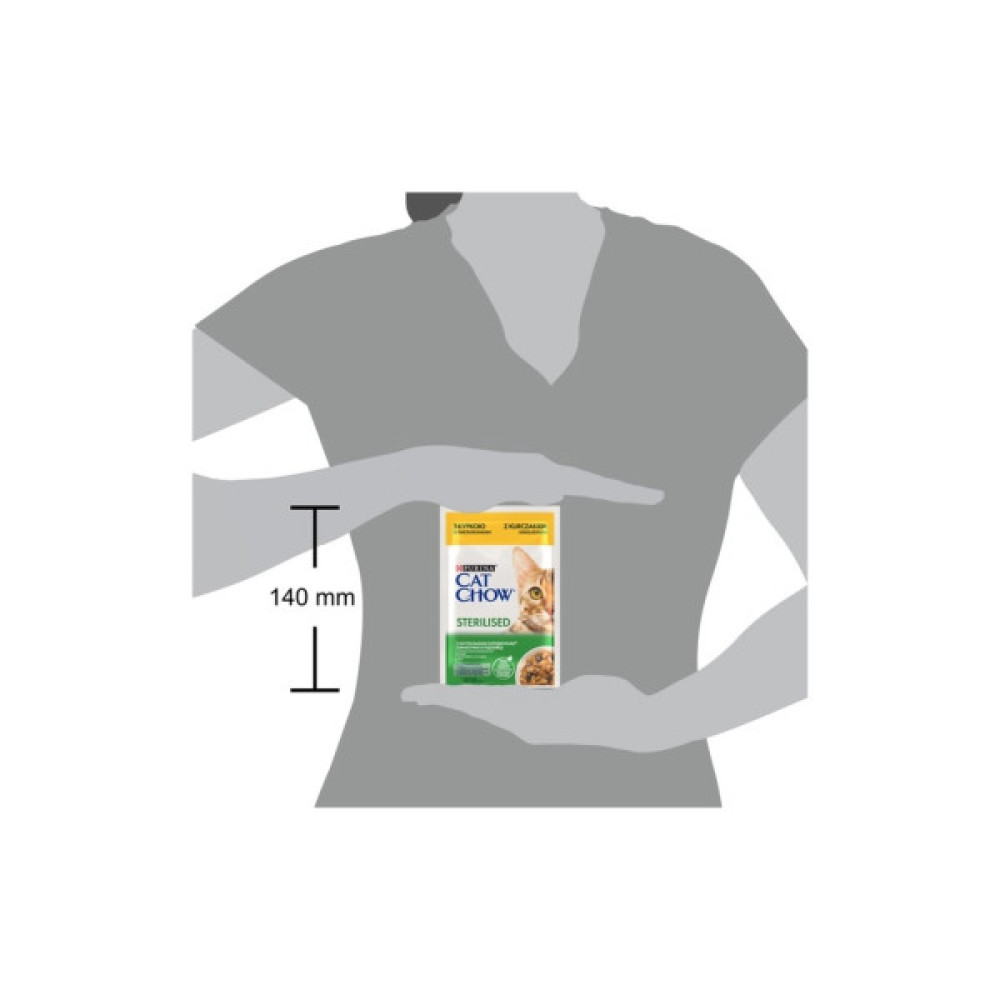 Вологий корм для кішок Purina Cat Chow Sterilised з куркою та баклажанами в желе 85г (7613037025644)